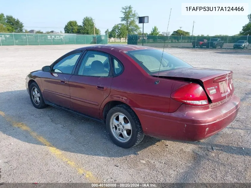 2007 Ford Taurus Se VIN: 1FAFP53U17A124466 Lot: 40160008