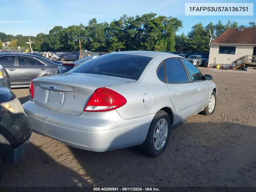 1FAFP53U57A136751 2007 Ford Taurus Se