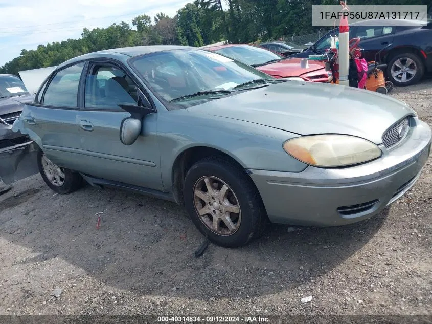 2007 Ford Taurus Sel VIN: 1FAFP56U87A131717 Lot: 40314834