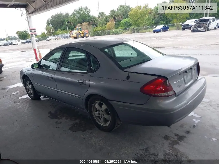 2007 Ford Taurus Se VIN: 1FAFP53U67A111342 Lot: 40415684