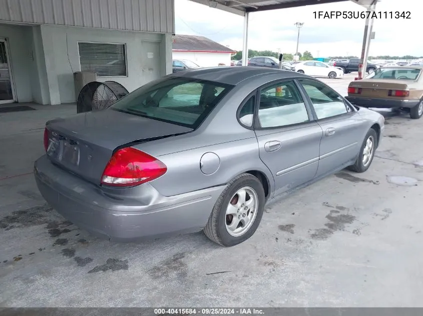 2007 Ford Taurus Se VIN: 1FAFP53U67A111342 Lot: 40415684