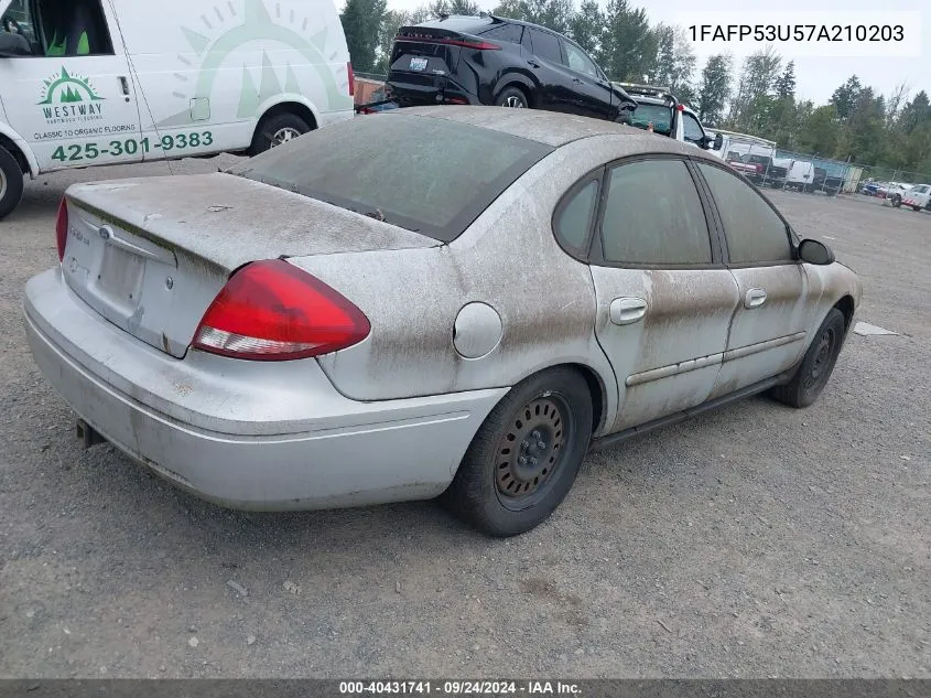 1FAFP53U57A210203 2007 Ford Taurus Se