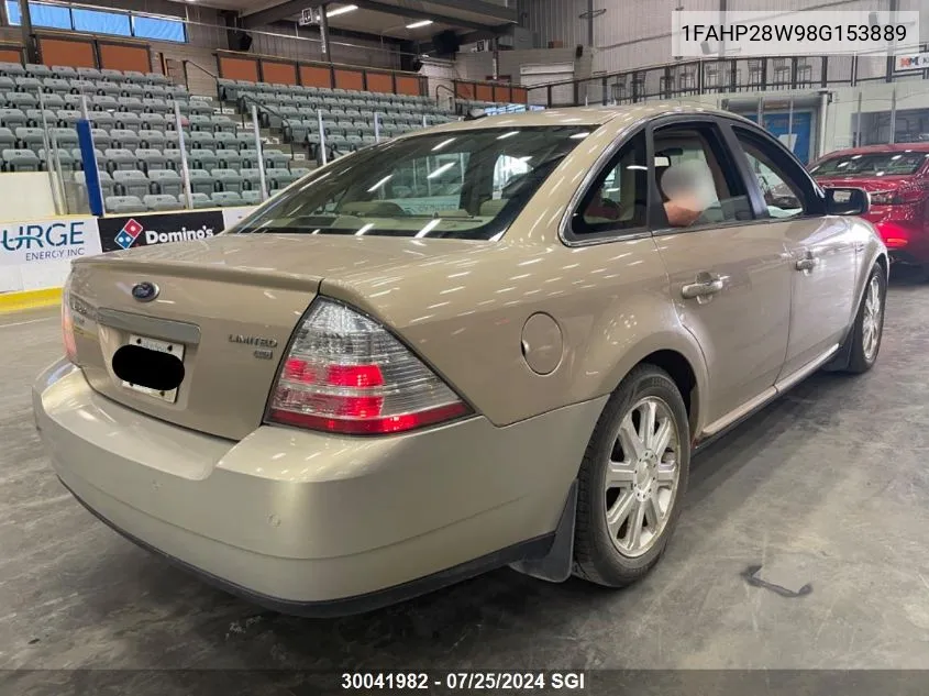 2008 Ford Taurus Limited VIN: 1FAHP28W98G153889 Lot: 30041982