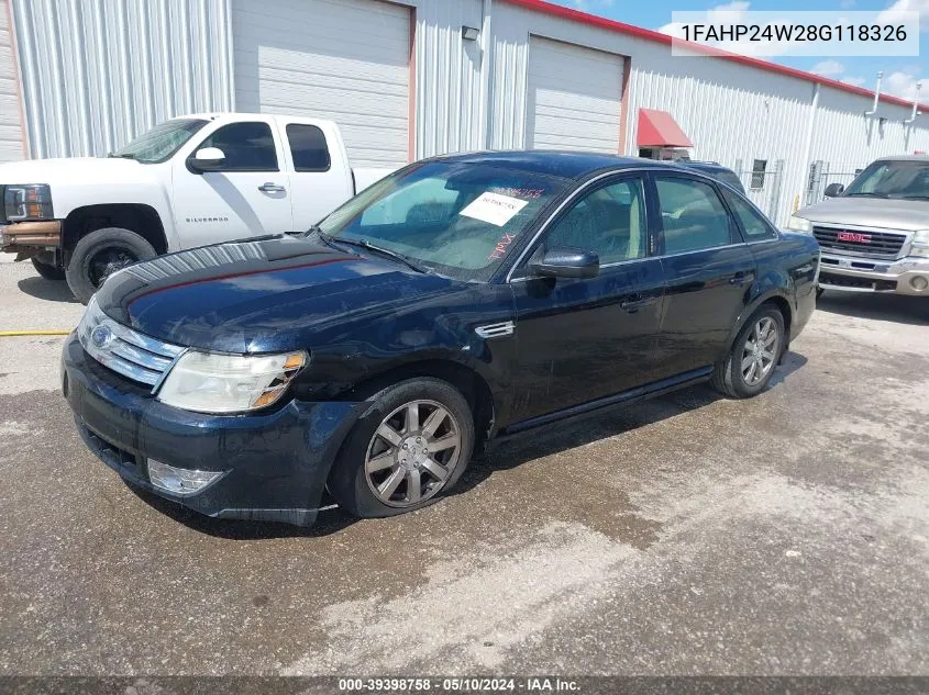 2008 Ford Taurus Sel VIN: 1FAHP24W28G118326 Lot: 39398758