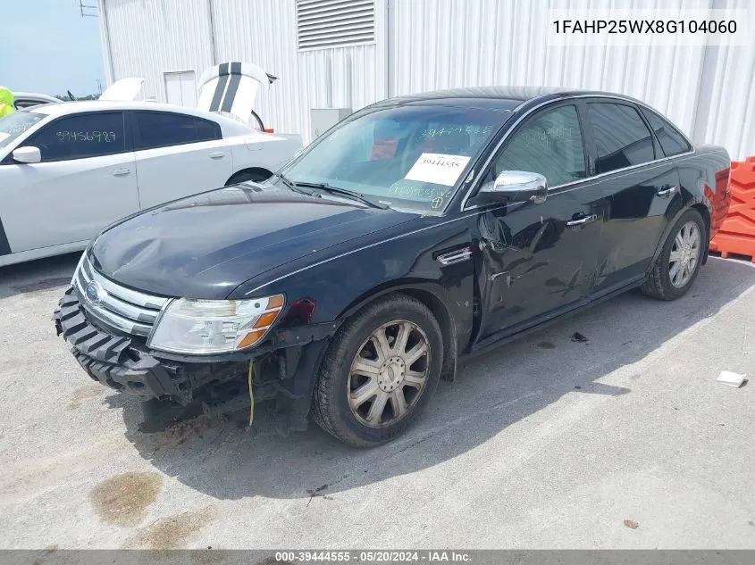 2008 Ford Taurus Limited VIN: 1FAHP25WX8G104060 Lot: 39444555