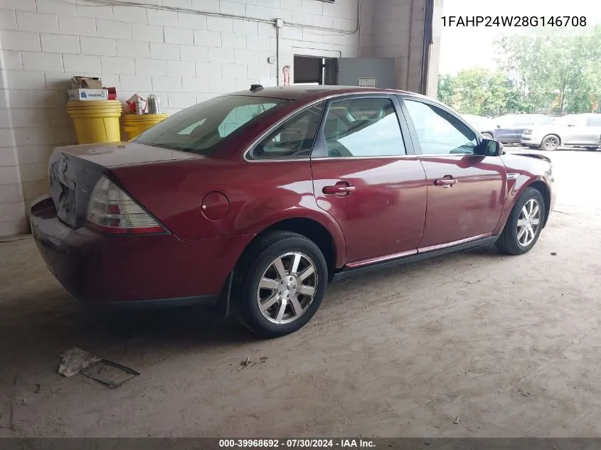 2008 Ford Taurus Sel VIN: 1FAHP24W28G146708 Lot: 39968692