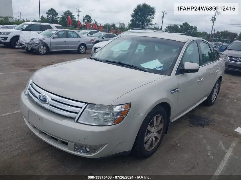 2008 Ford Taurus Sel VIN: 1FAHP24W68G112416 Lot: 39975408