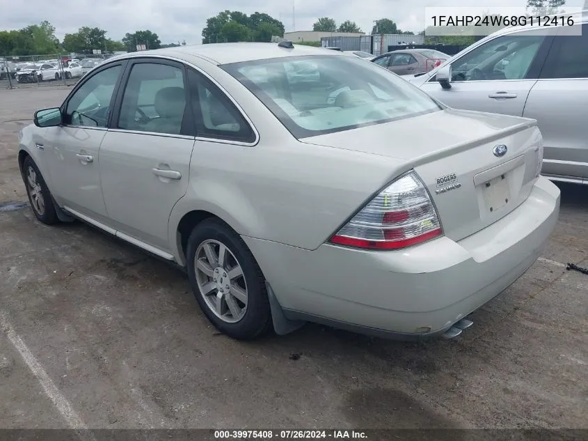 2008 Ford Taurus Sel VIN: 1FAHP24W68G112416 Lot: 39975408