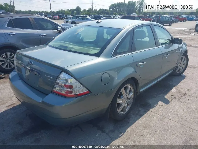 2008 Ford Taurus Limited VIN: 1FAHP25W88G138059 Lot: 40007659