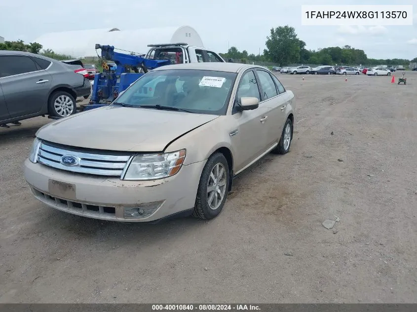 2008 Ford Taurus Sel VIN: 1FAHP24WX8G113570 Lot: 40010840