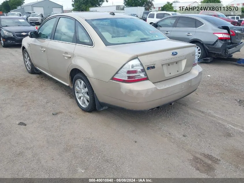 2008 Ford Taurus Sel VIN: 1FAHP24WX8G113570 Lot: 40010840