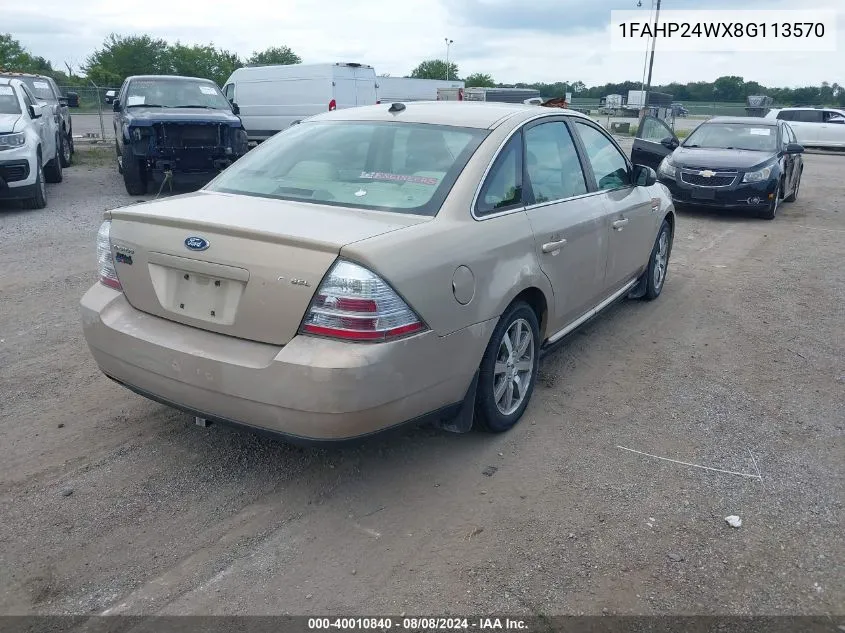 2008 Ford Taurus Sel VIN: 1FAHP24WX8G113570 Lot: 40010840