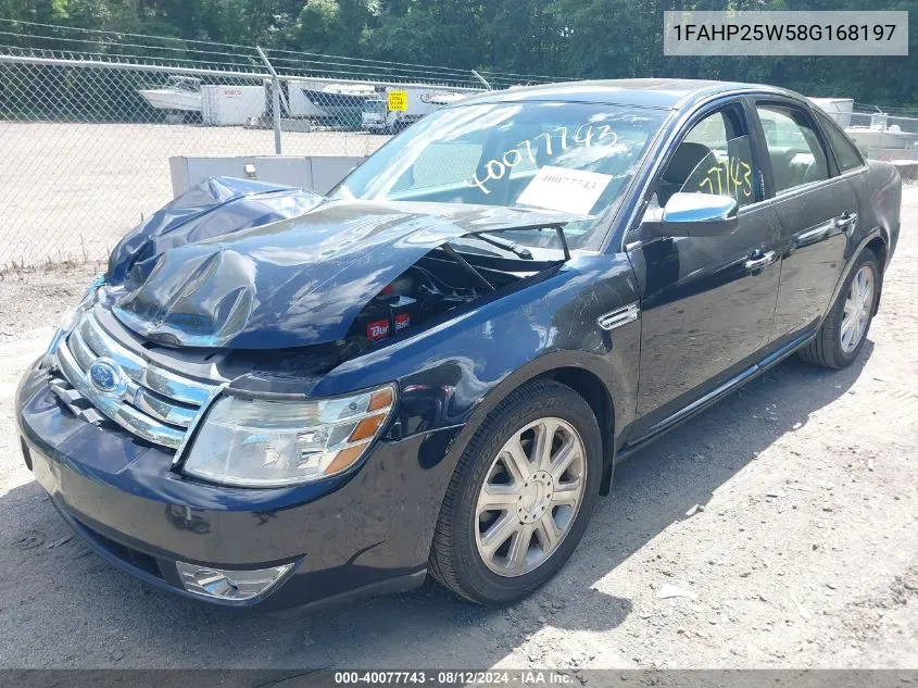 2008 Ford Taurus Limited VIN: 1FAHP25W58G168197 Lot: 40077743