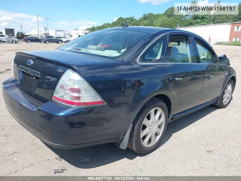 2008 Ford Taurus Limited VIN: 1FAHP25W58G168197 Lot: 40077743