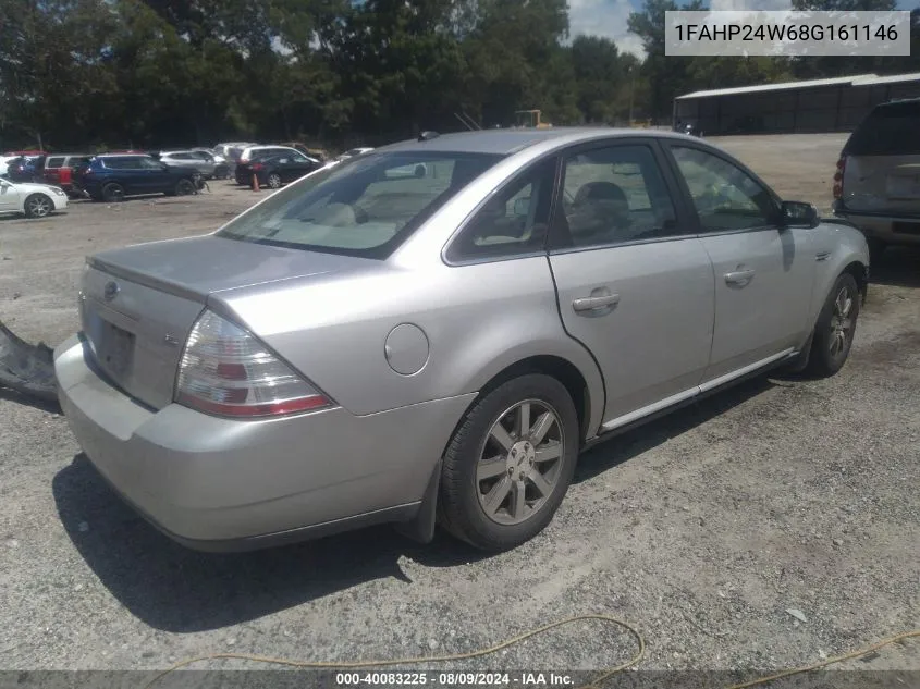 2008 Ford Taurus Sel VIN: 1FAHP24W68G161146 Lot: 40083225