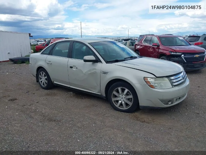 2008 Ford Taurus Sel VIN: 1FAHP24W98G104875 Lot: 40098322