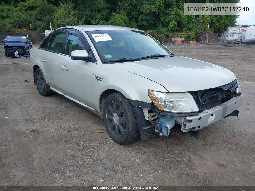 2008 Ford Taurus Sel VIN: 1FAHP24W08G157240 Lot: 40123607