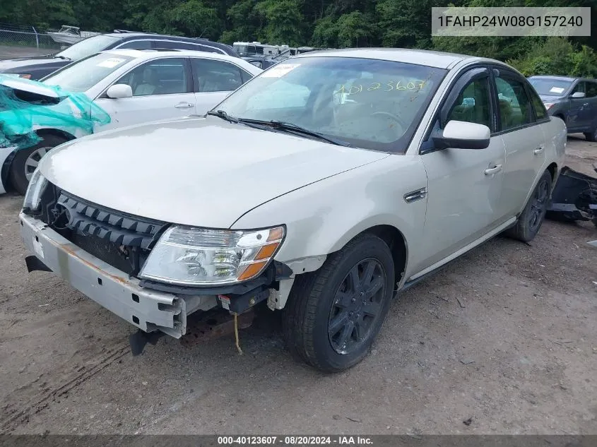 2008 Ford Taurus Sel VIN: 1FAHP24W08G157240 Lot: 40123607