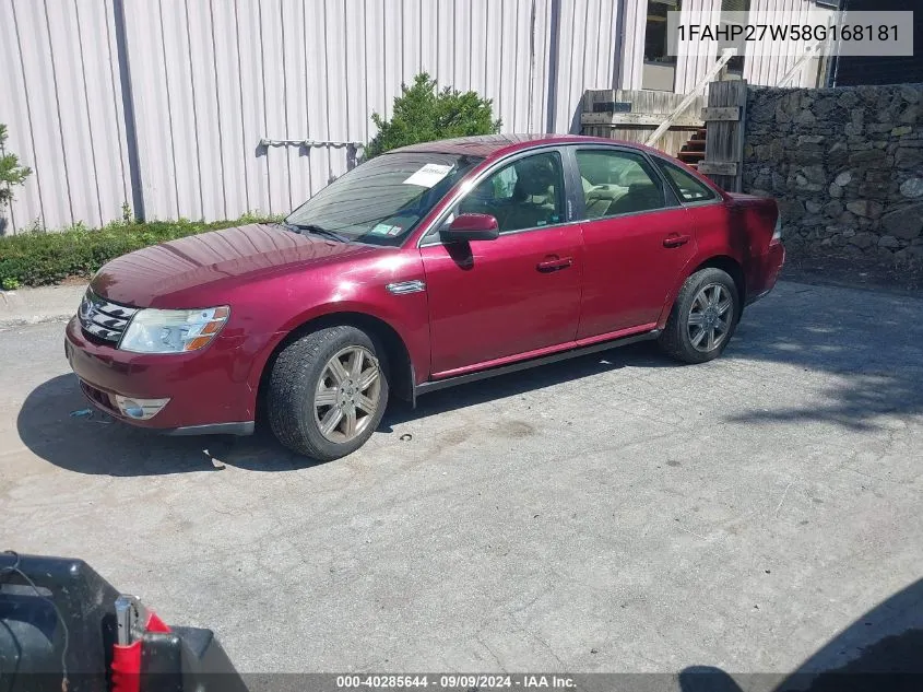 1FAHP27W58G168181 2008 Ford Taurus Sel