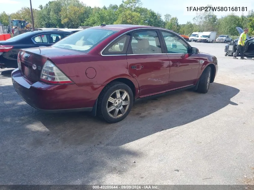 2008 Ford Taurus Sel VIN: 1FAHP27W58G168181 Lot: 40285644