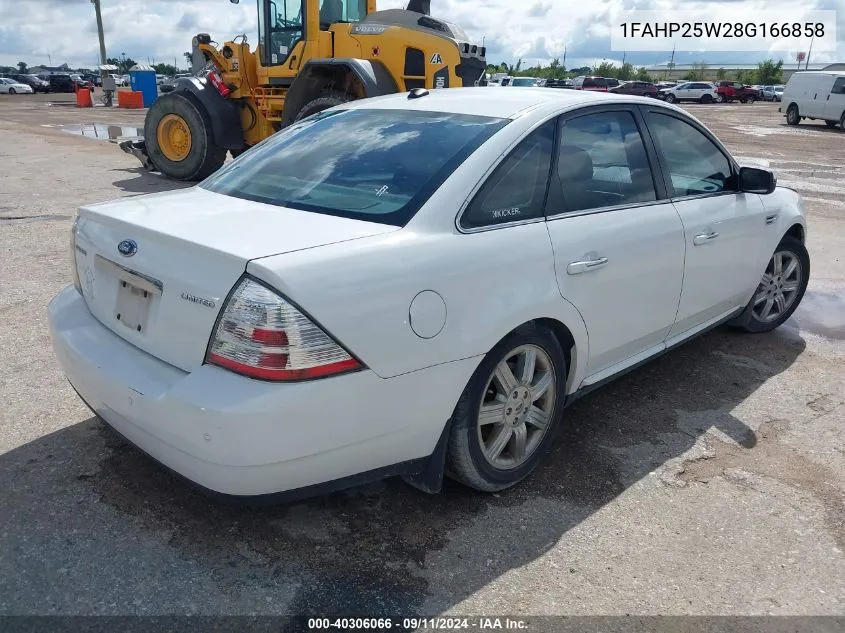 2008 Ford Taurus Limited VIN: 1FAHP25W28G166858 Lot: 40306066