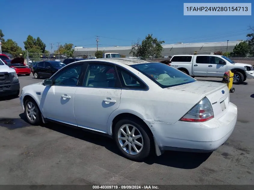 2008 Ford Taurus Sel VIN: 1FAHP24W28G154713 Lot: 40309719