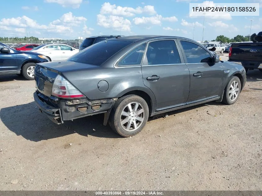 2008 Ford Taurus Sel VIN: 1FAHP24W18G158526 Lot: 40393868