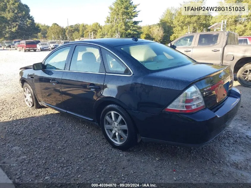 2008 Ford Taurus Sel VIN: 1FAHP24W28G151035 Lot: 40394870