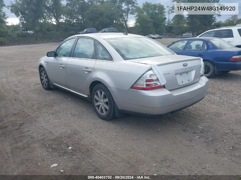 1FAHP24W48G149920 2008 Ford Taurus Sel