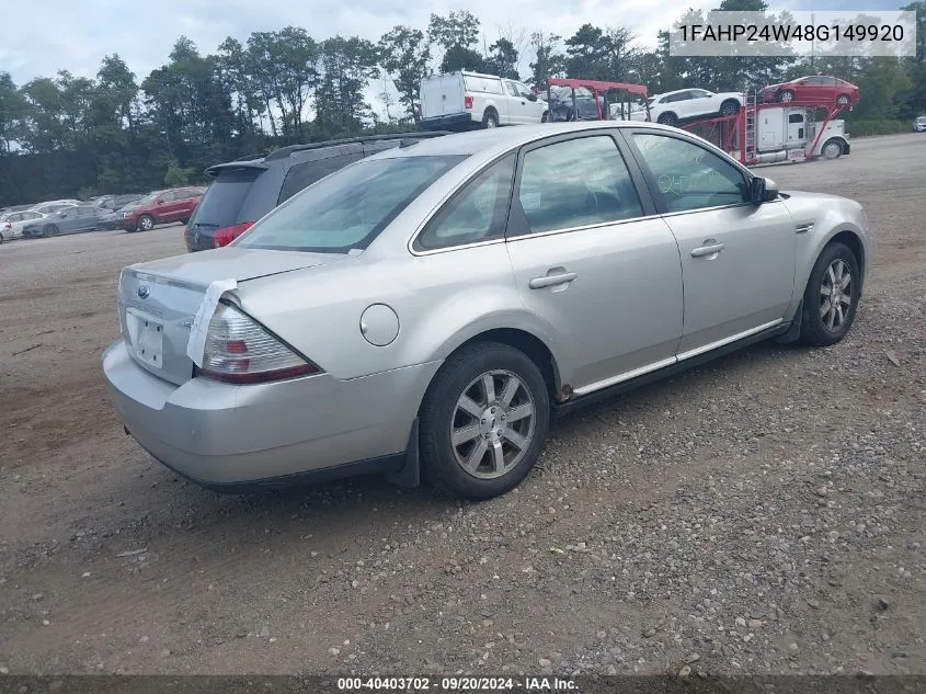 1FAHP24W48G149920 2008 Ford Taurus Sel