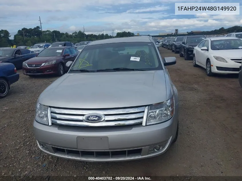 1FAHP24W48G149920 2008 Ford Taurus Sel