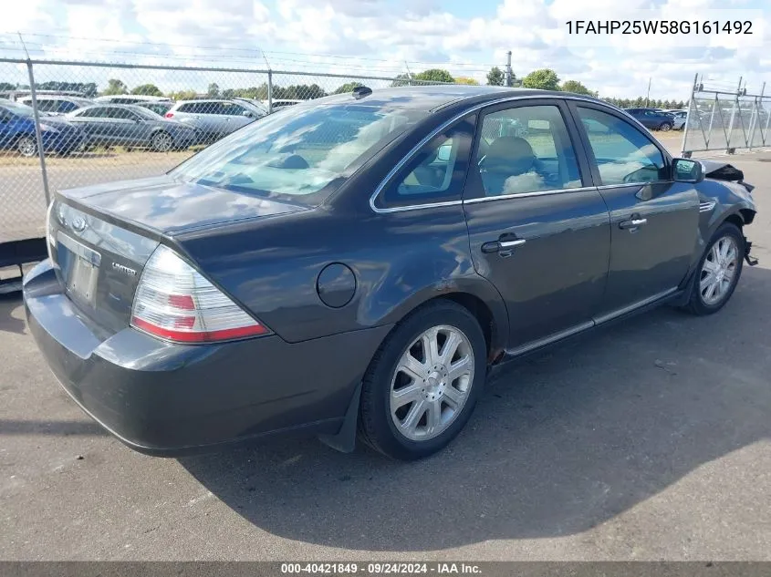 2008 Ford Taurus Limited VIN: 1FAHP25W58G161492 Lot: 40421849