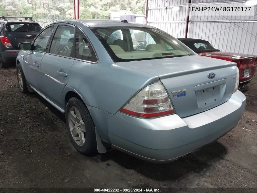 2008 Ford Taurus Sel VIN: 1FAHP24W48G176177 Lot: 40422232