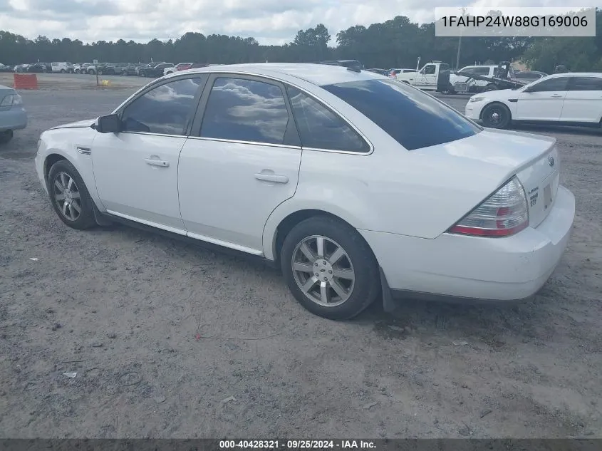 2008 Ford Taurus Sel VIN: 1FAHP24W88G169006 Lot: 40428321