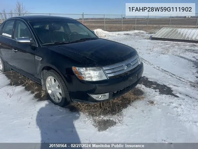 2009 Ford Taurus Limited VIN: 1FAHP28W59G111902 Lot: 20150564