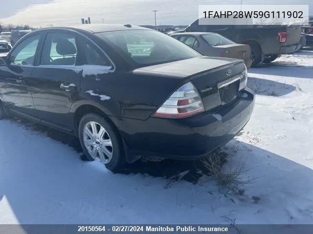 2009 Ford Taurus Limited VIN: 1FAHP28W59G111902 Lot: 20150564