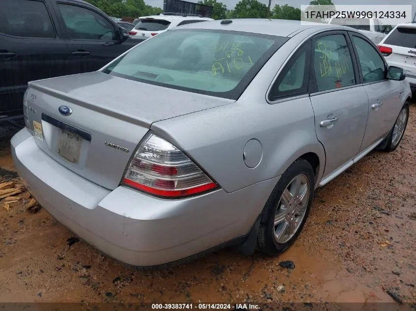 2009 Ford Taurus Limited VIN: 1FAHP25W99G124334 Lot: 39383741