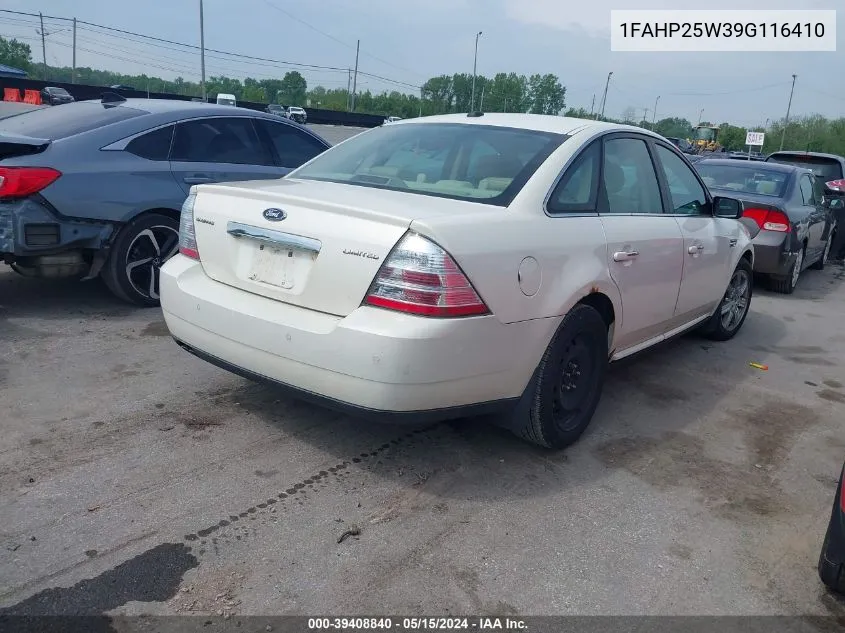 2009 Ford Taurus Limited VIN: 1FAHP25W39G116410 Lot: 39408840