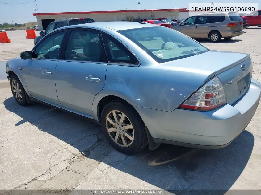 2009 Ford Taurus Sel VIN: 1FAHP24W59G106690 Lot: 39427534