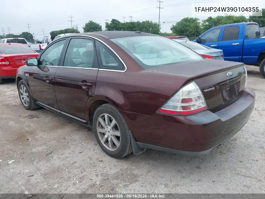 1FAHP24W39G104355 2009 Ford Taurus Sel