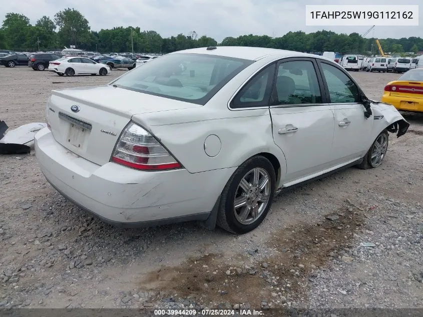 2009 Ford Taurus Limited VIN: 1FAHP25W19G112162 Lot: 39944209