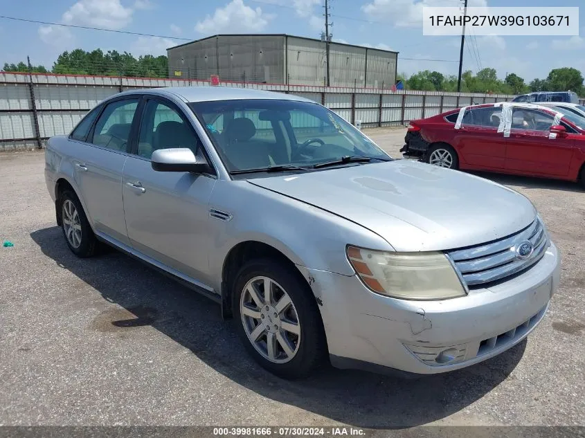 2009 Ford Taurus Sel VIN: 1FAHP27W39G103671 Lot: 39981666