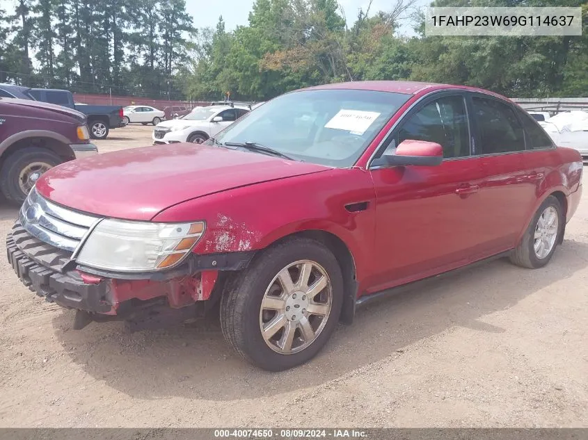 2009 Ford Taurus Se VIN: 1FAHP23W69G114637 Lot: 40074650