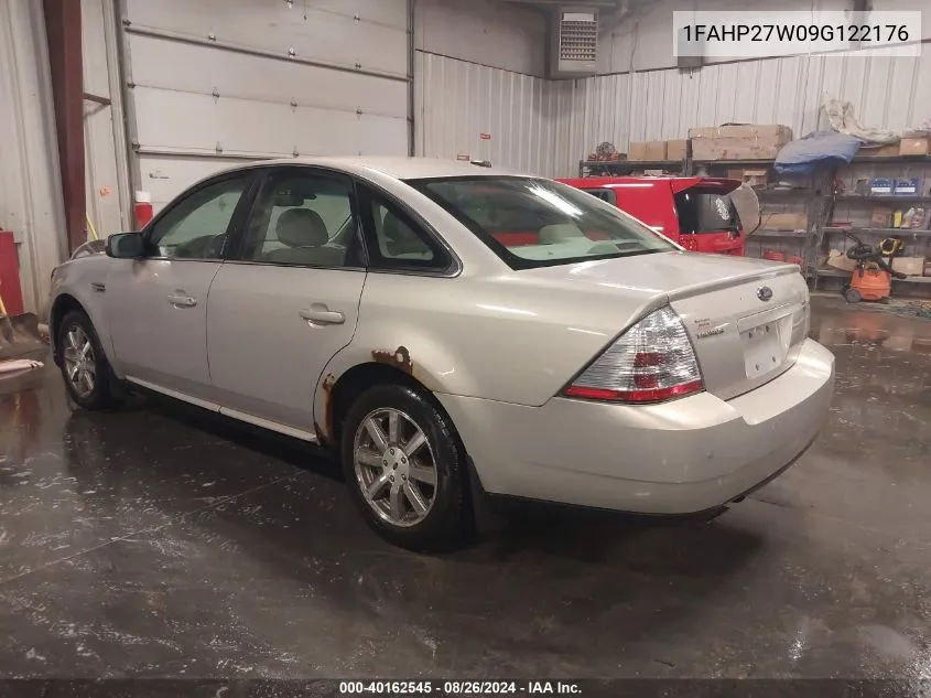 2009 Ford Taurus Sel VIN: 1FAHP27W09G122176 Lot: 40162545