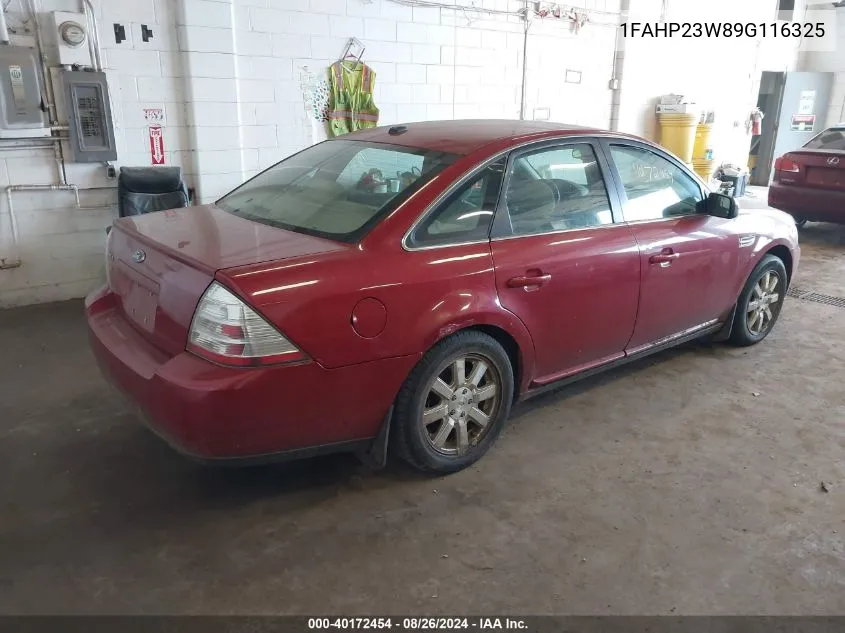 2009 Ford Taurus Se VIN: 1FAHP23W89G116325 Lot: 40172454