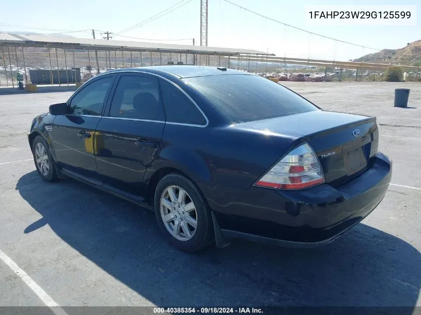 2009 Ford Taurus Se VIN: 1FAHP23W29G125599 Lot: 40385354