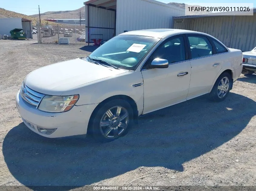 2009 Ford Taurus Limited VIN: 1FAHP28W59G111026 Lot: 40448057