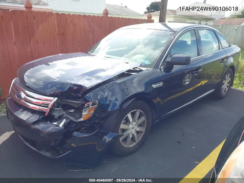 2009 Ford Taurus Sel VIN: 1FAHP24W69G106018 Lot: 40460097