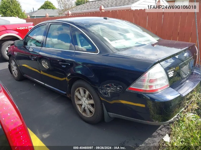 2009 Ford Taurus Sel VIN: 1FAHP24W69G106018 Lot: 40460097