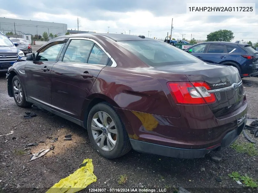 2010 Ford Taurus Sel VIN: 1FAHP2HW2AG117225 Lot: 12043937